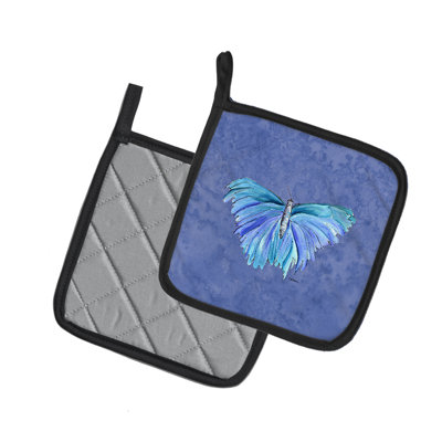 Papillon sur une poignée en ardoise