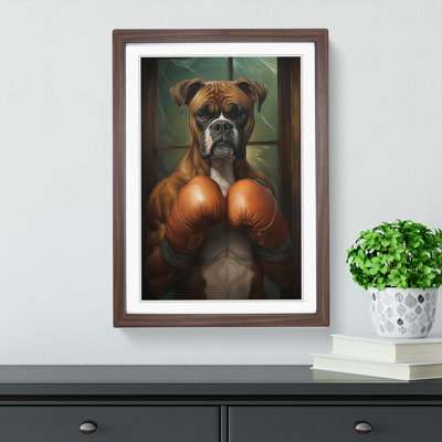 Boxer Dog Nouveau - Framed Print