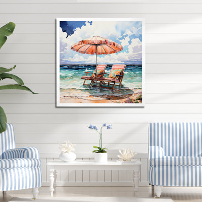 «Beach Chairs Dream III», reproductions d'art mural nautique et plage