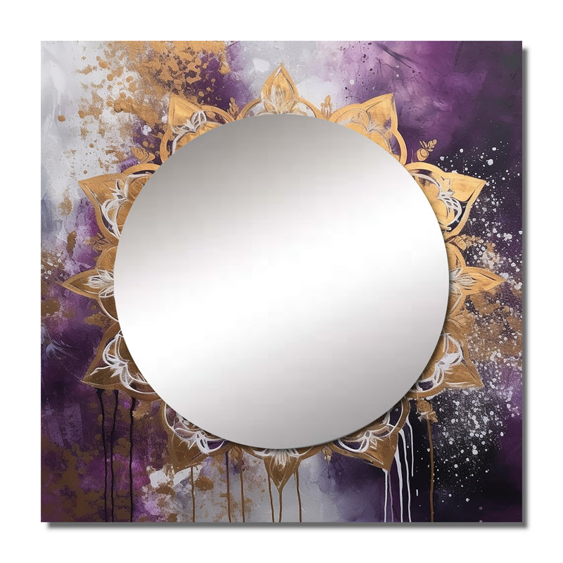 Miroir carré Rabekah - Boho Mandala, 36 po x 36 po