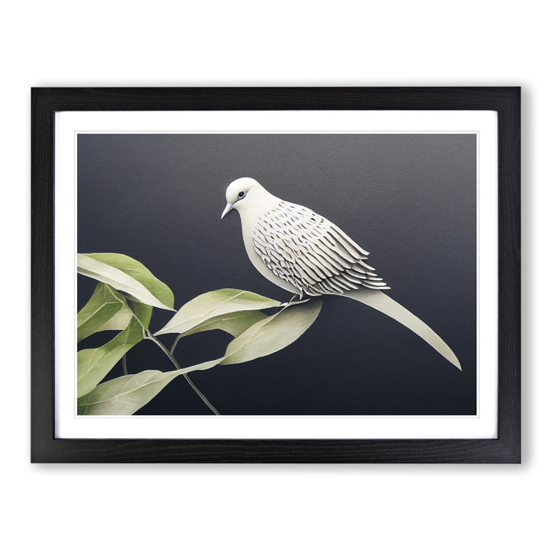 Classic Dove Bird - Framed Print, Black Framed, 25cm H x 34cm W x 2cm D