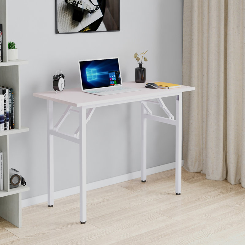 Portable Folding Desk, White, 75cm H x 100cm W x 50cm D, White