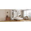 Grand lit escamotable mural avec armoire supérieure, tablettes et garde-robe-2028450897