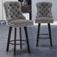 Tabourets pivotants en velours gris foncé, boutons, fabrication, pour bar à la maison, îlot de cuisine, bistro (2 pièces de style bar moderne, maison, (2 unités