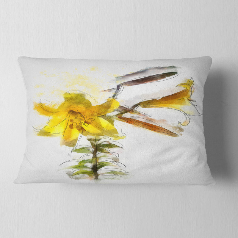 Coussin lombaire avec feuilles de tulipe florale