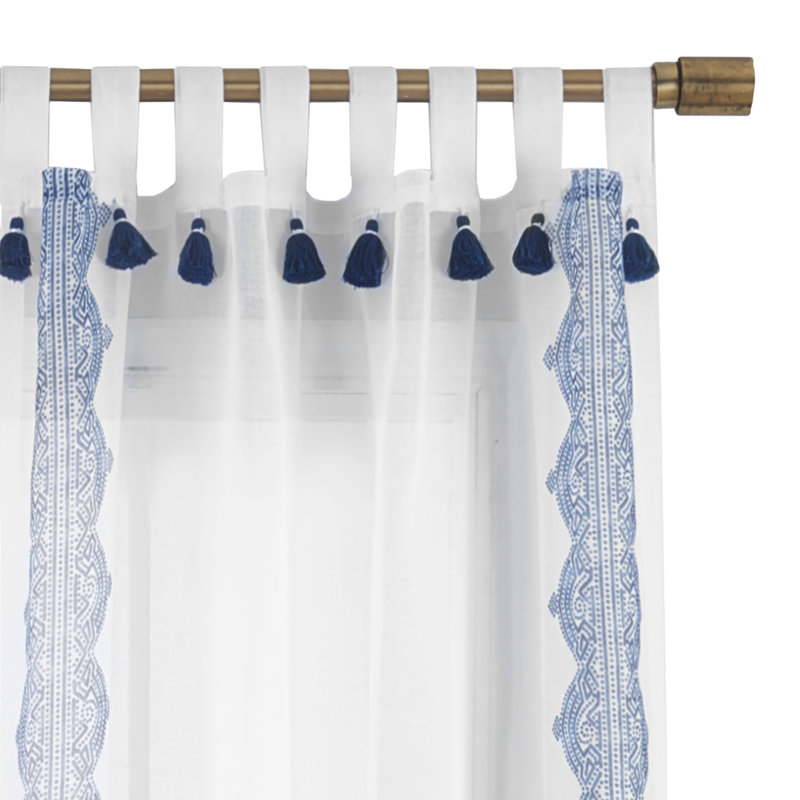 Panneau de rideau simple diaphane Axbridge, 52 po x 84 po, Indigo