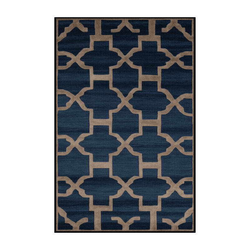 Machine Washable Trellis Gray Area Rug, Rectangle 8' x 12'