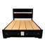 Lit de rangement traditionnel noir pleine grandeur avec matériaux en bois, deux tiroirs, conçu pour la chambre à coucher, et confortable
