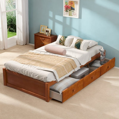 Ilah Twin Bed Platform Storage Bed Frame with 3 Drawers