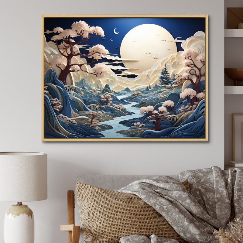 Marytza " Glacier Arctic Whispers I ", Cadre naturel flottant, H 12 po x l 20 po x P 1 po