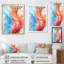 Ondes abstraites contemporaines orange et bleu I - impression-601282919-601282914