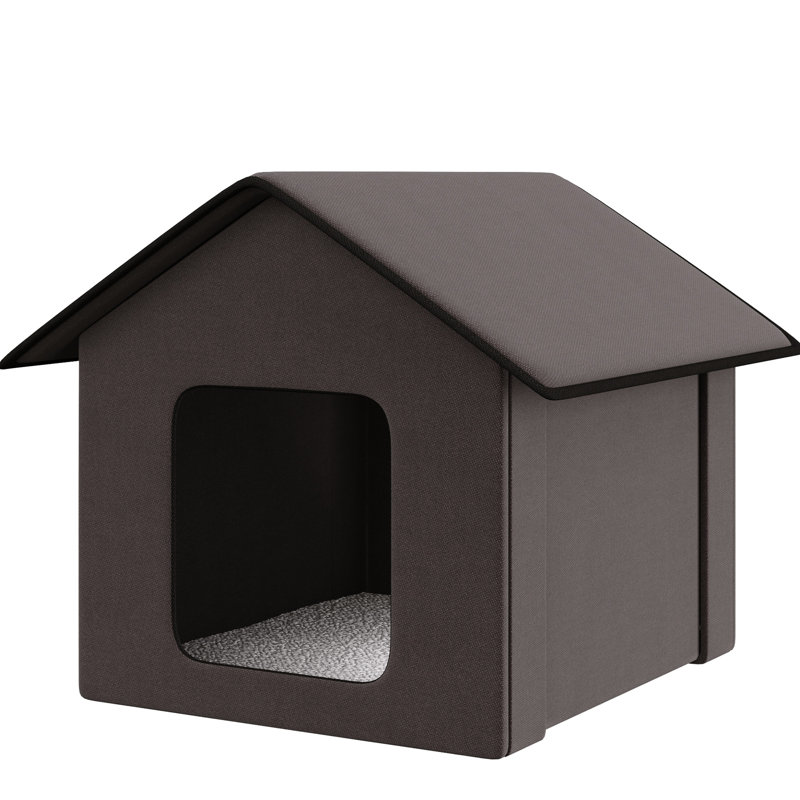 Maison pour chat isolée et chaude, pour l'intérieur et l'extérieur, imperméable, portative, avec coussin chauffant et abri en molleton doux