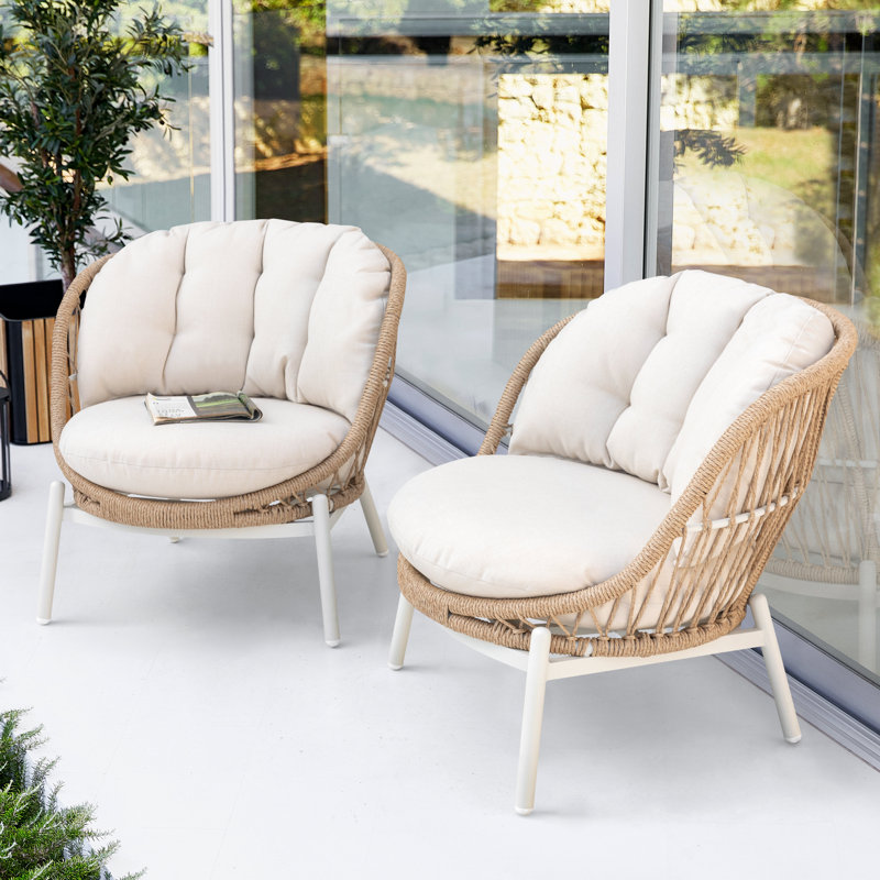 Ensemble de 2 canapés d'extérieur en aluminium pour terrasse Patio Time
