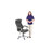 LeatherSoft Contemporary Swivel Manager's Office Chair with Arms and Contrast Stitching-30774286