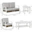 Mobilier d'extérieur 5 pièces avec chaises, table basse et table d'appoint, cadre de patio brun et gris avec rangement à deux niveaux résistant à l'eau et à l'eau