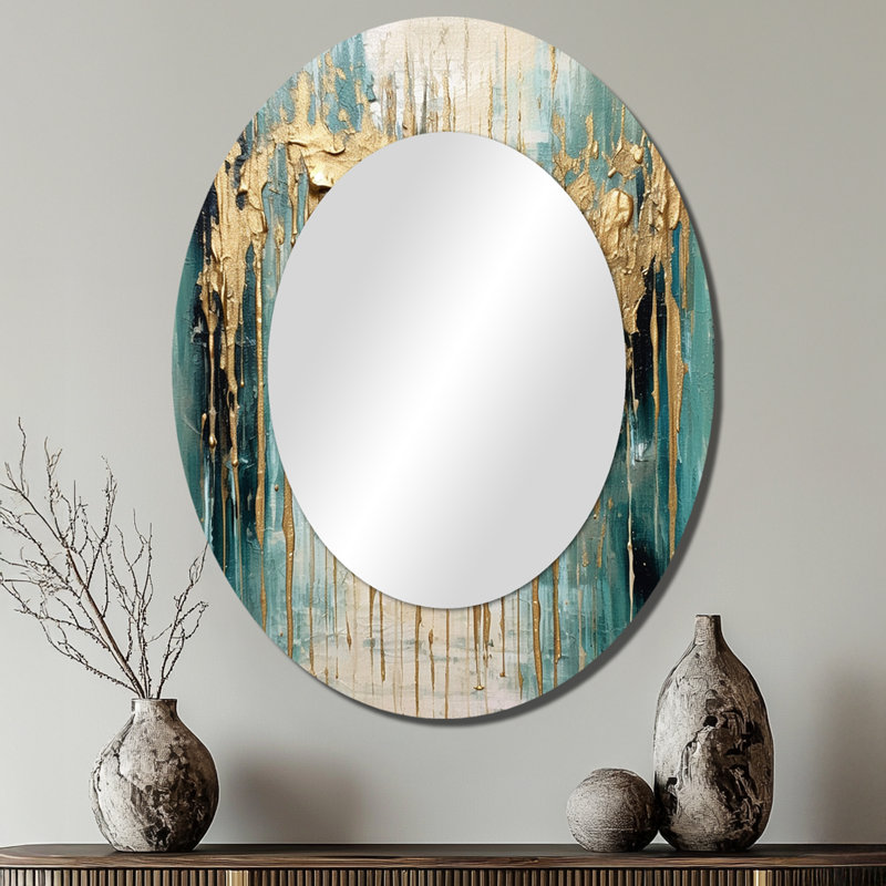 Décoration de miroir doré ovale dorée, 40 po x 30 po