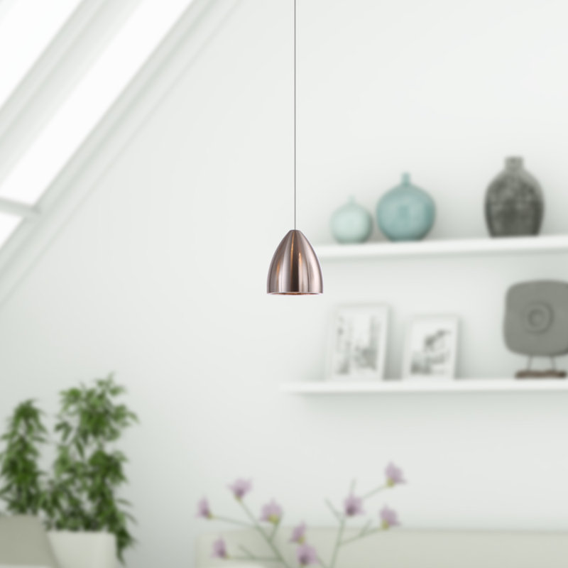 Luminaire suspendu en forme de cloche à 1 lumière Atherton, Nickel
