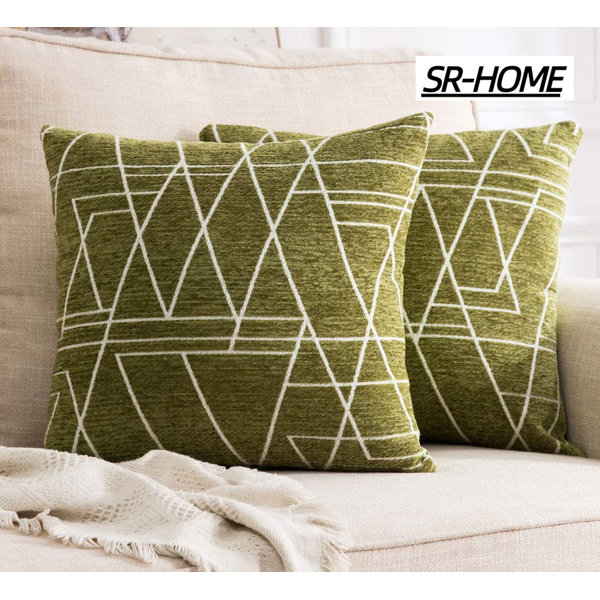 SR-HOME Geometric Chenille Pillow Cover