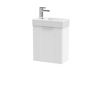 Deco Compact 400mm Single Bathroom Vanity with Drop In Vitreous China Basin