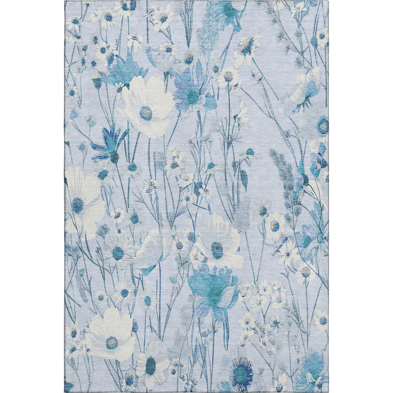 Premium Machine Washable Elize AMF1500 Floral Rug, Rectangle 8' x 10'