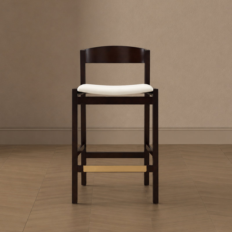 Tabouret de comptoir Klismos Mid-Century, Ivoire ivoire, Tabouret de comptoir (siège d'une hauteur de 26,5