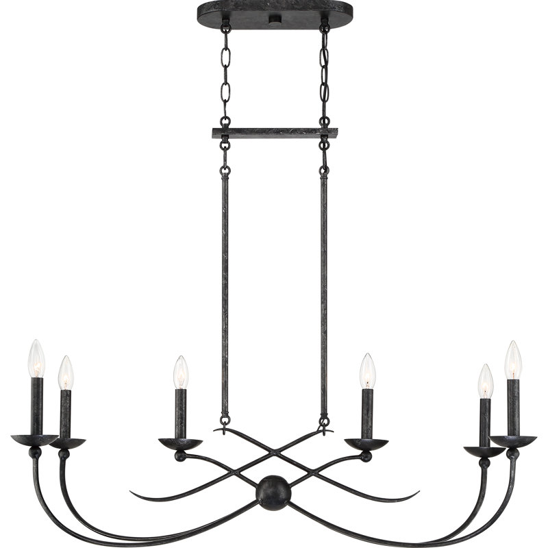 Lustre traditionnel / classique à 6 lumières de style bougie