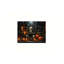 Art mural noir sur toile citrouille effrayante d'Halloween noir et orange, décoration moderne de qualité supérieure, 24 x 32 po
