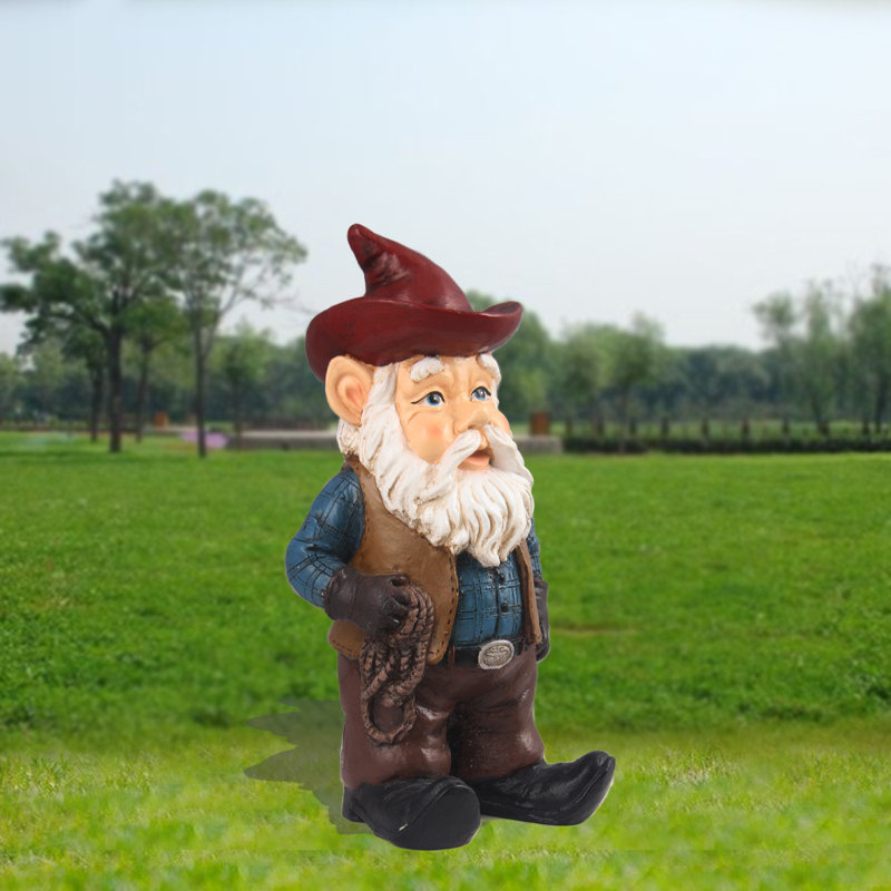  Wild West Cowboy Gnome Garden Statue