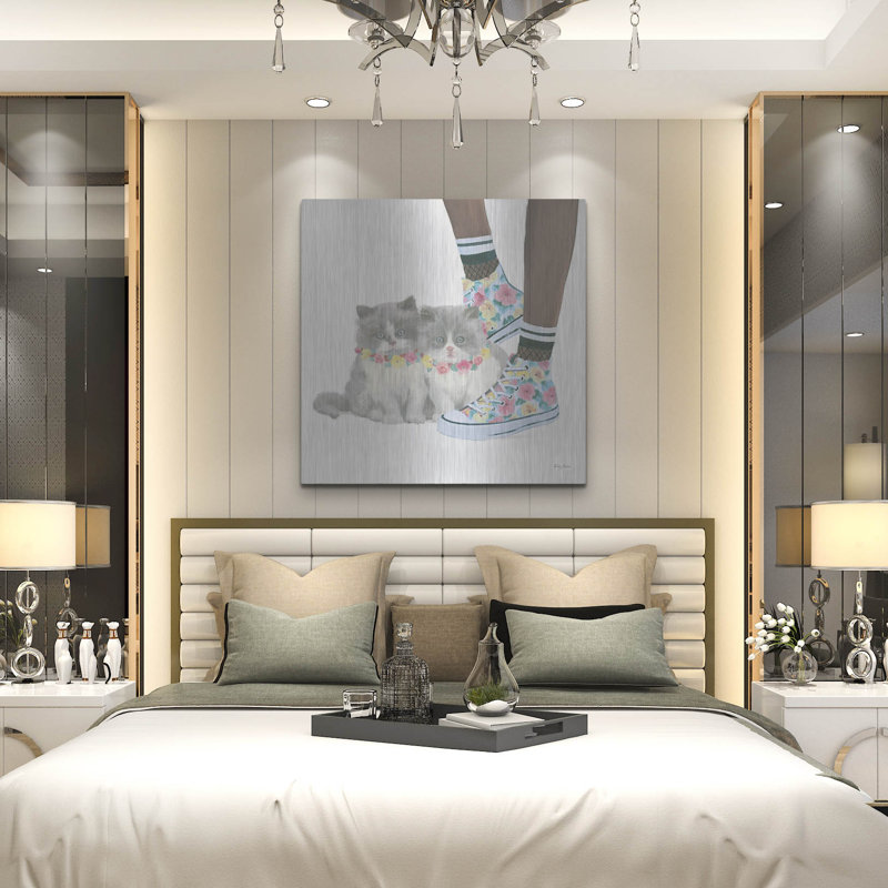 Art mural en métal Winston Porter «Cutie Kitties 8» par Emily Adams, H 36 po x l 36 po