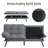 Futon Sofa Bed With Foam & Removable Armrests - 2-4 Seater-966240194