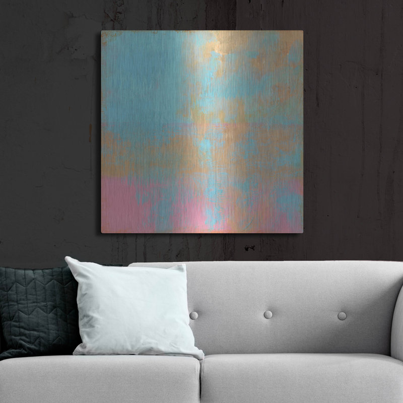 «Day Glow Pastel 2» par Carol Young, art mural en métal, H 36 po x l 36 po