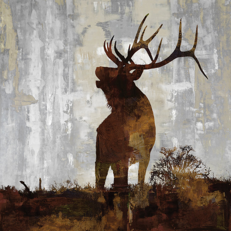 « elk », reproduction d’art sur toile, H 18 po x l 18 po x P 1,5 po
