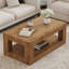 Table basse moderne à 2 niveaux pour mobilier de salon, table centrale rectangulaire avec tablette de rangement ouverte. La table basse à double couche est fabriquée en panneau de fibres à densité moyenne. Assemblage stable et durable, facile-2114837942
