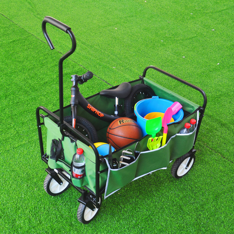 Chariot de plage pliable, Vert gazon