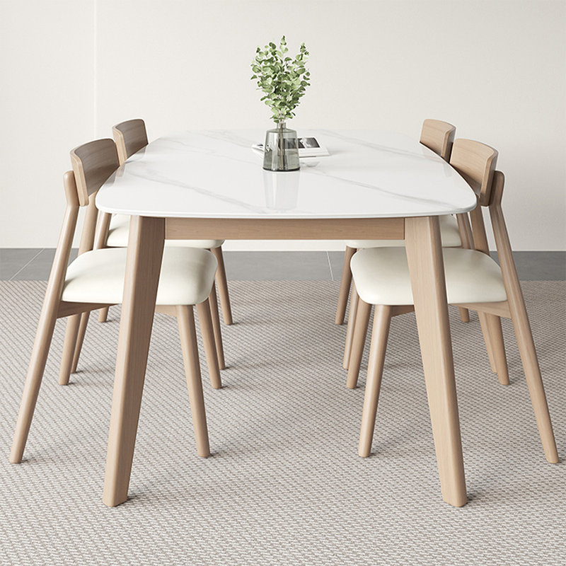 Picture color Rectangular Sintered Stone tabletop Dining Table, 29.53"H x 62.99"L x 35.43"W