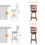 Tabouret pivotant rembourré avec structure en bois massif-891600376-891600378