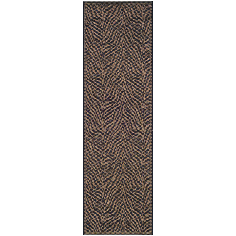 Newingham Animal Print Black Cocoa Indoor Outdoor Area Rug, Runner 2'3" x 7'1