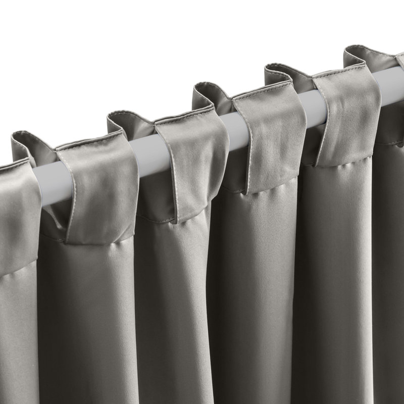 Rideau simple occultant et isolant avec passe-tringle Beretta, gris