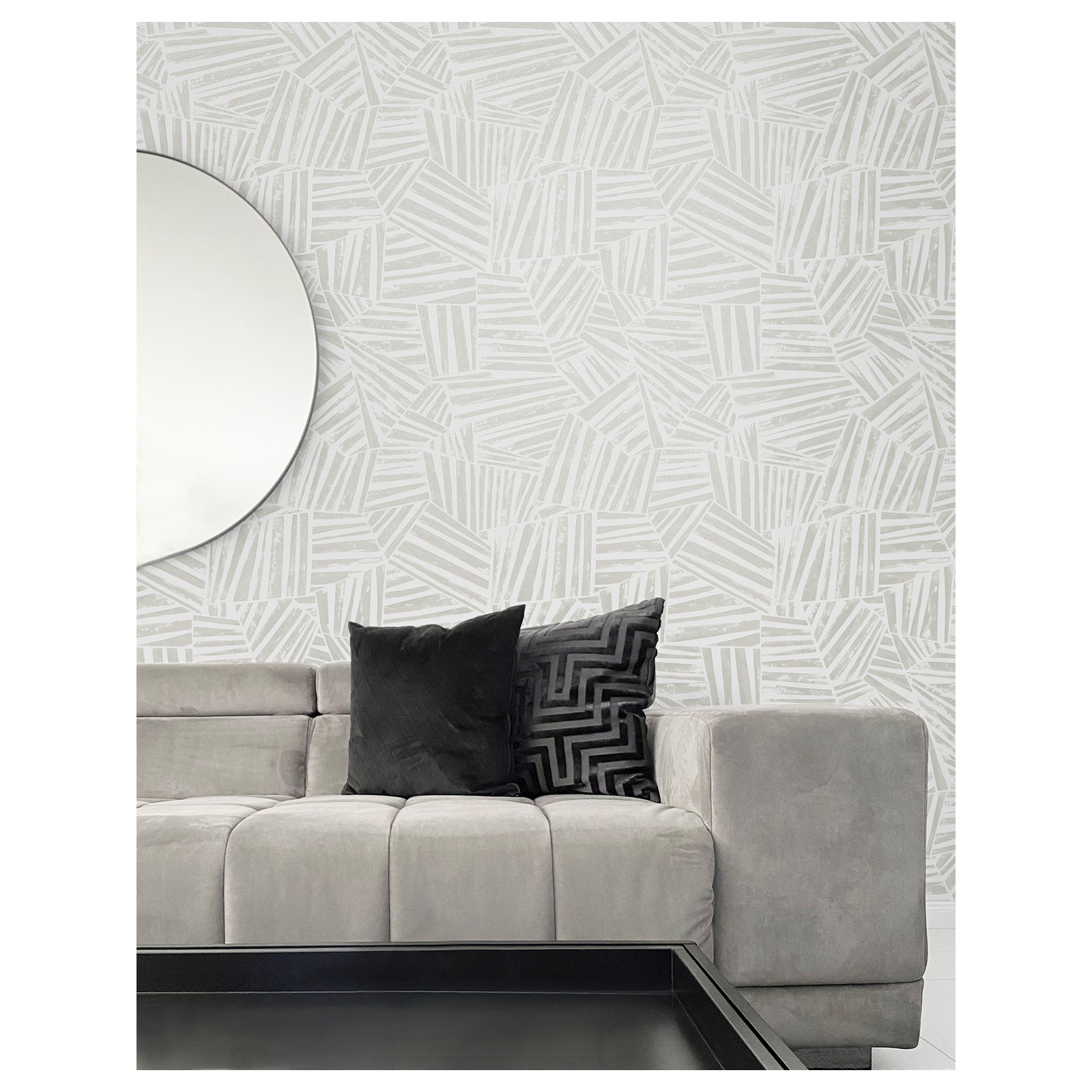 Lianna Modern Geometric Wallpaper, Gray