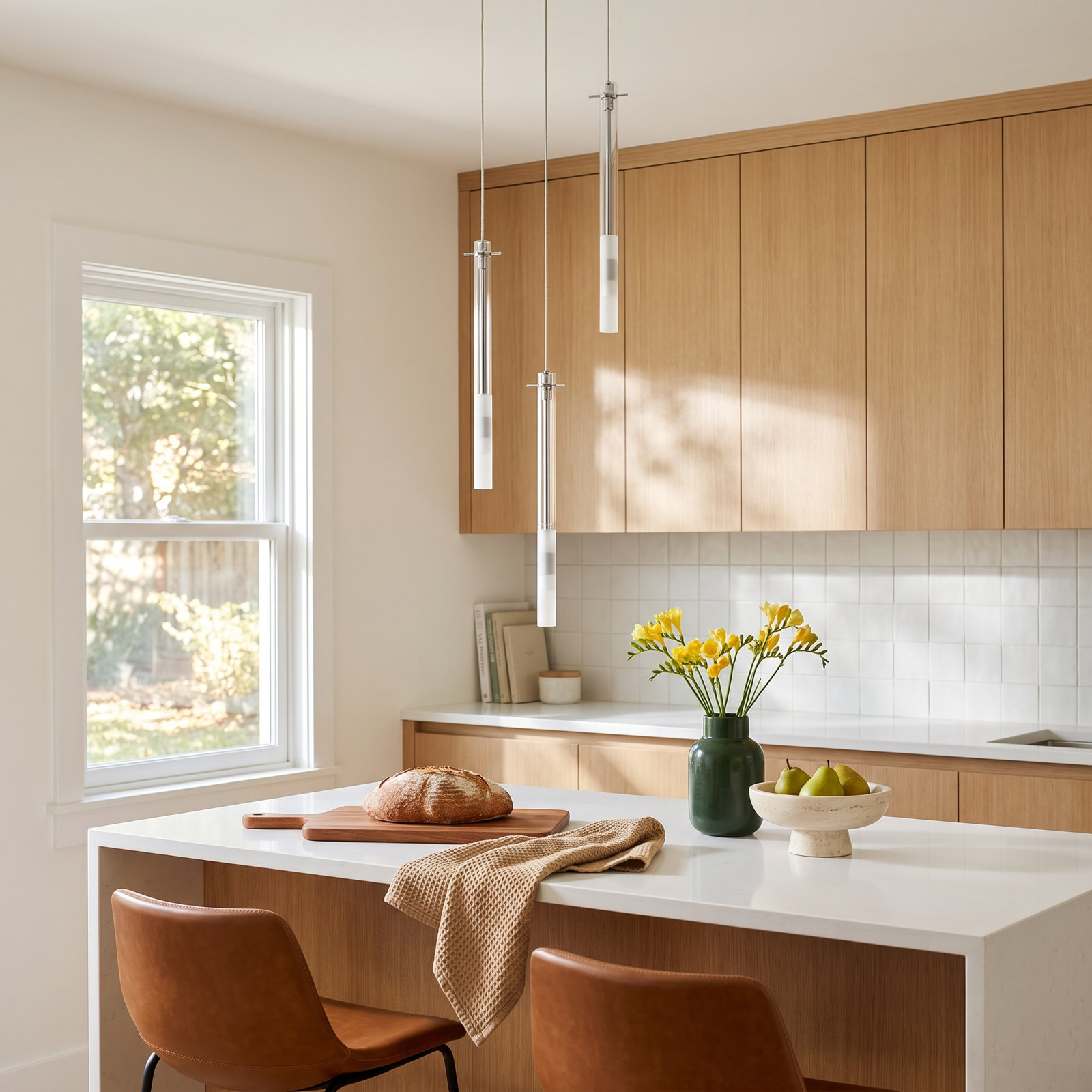 Sapan 3 Light Glass Dimmable Pendant