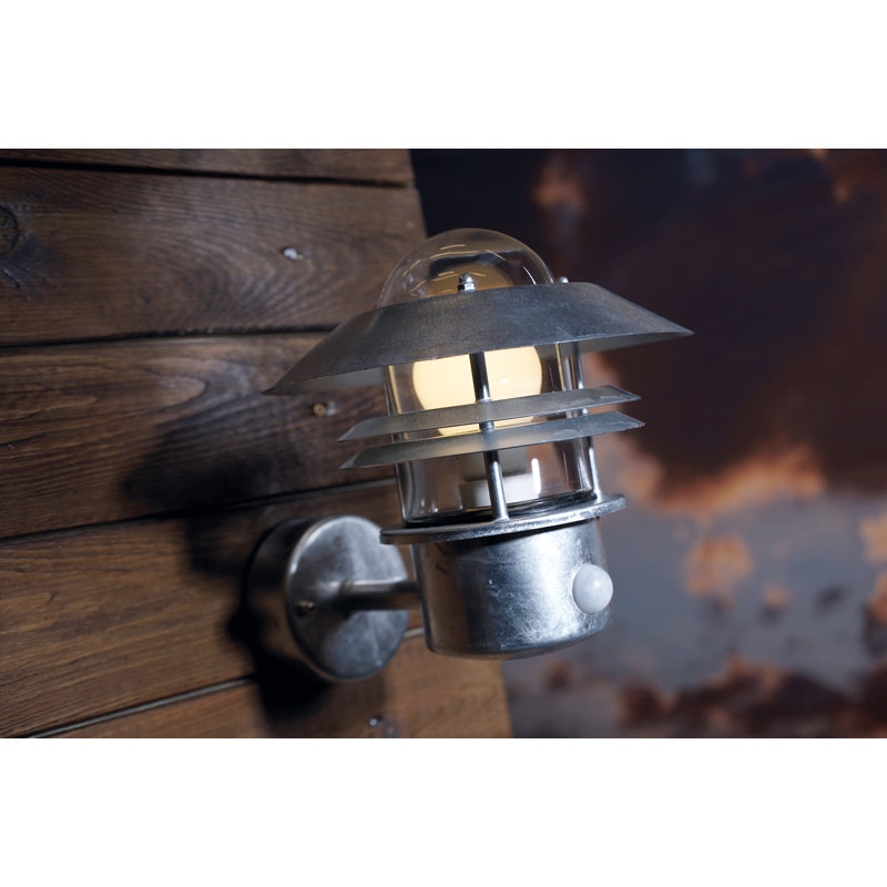 Blokhus Stainless Steel Outdoor Armed Sconce, Galvanized Steel