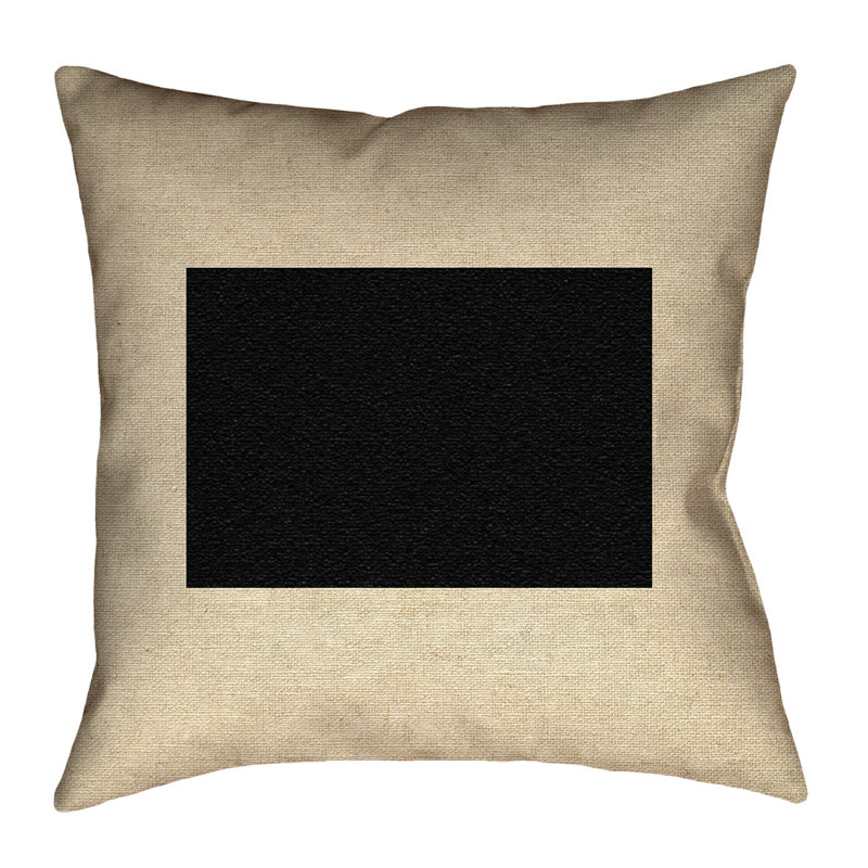 Coussin décoratif Katelyn Smith Wyoming, 14 po x 14 po, Noir, Coussin décoratif