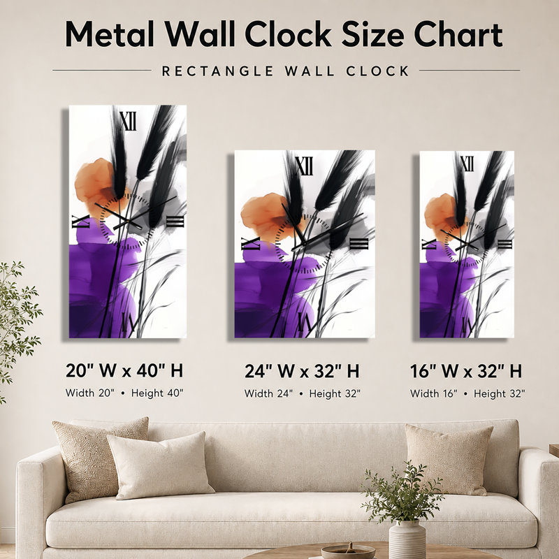 Herbes cueillies d'automne II - Horloge murale de chalet, H 32 po x l 16 po - Rectangle