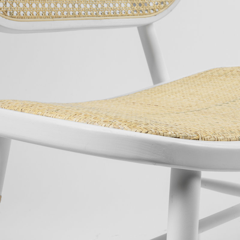 Chaise d'appoint en bois massif Millsap, Blanc