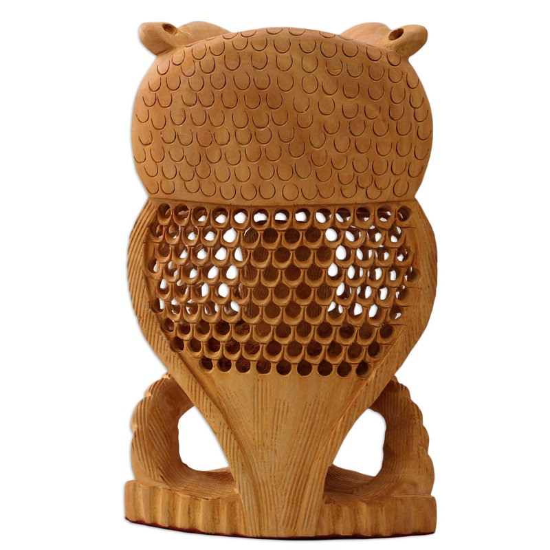 Sculpture oiseau de bois artisanal Saydee