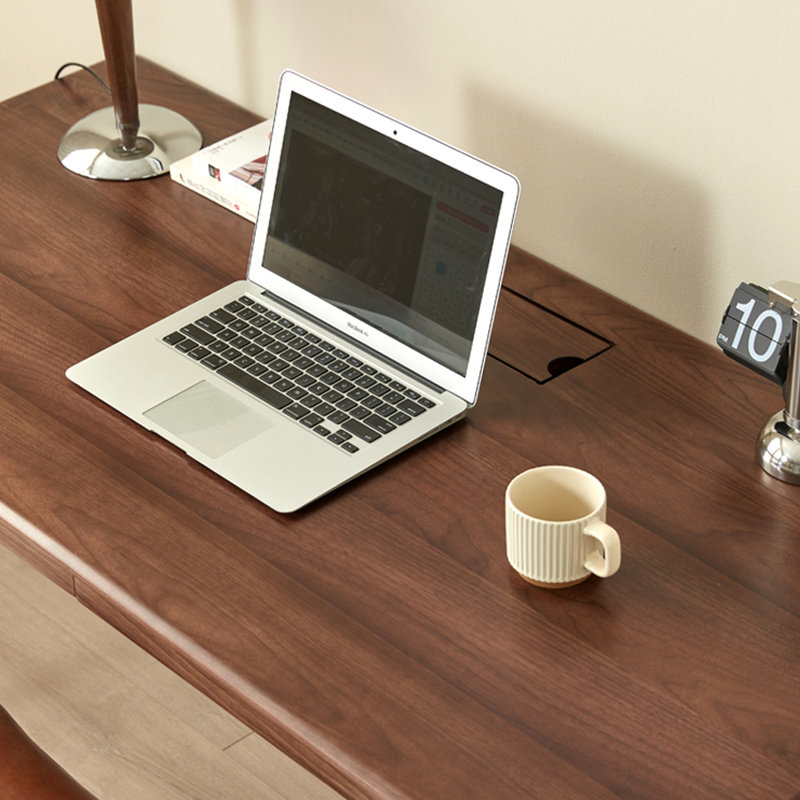 Bureau d'écriture simple et durable en bois de noyer, H 29,52 po x l 55,11 po x P 25,59 po