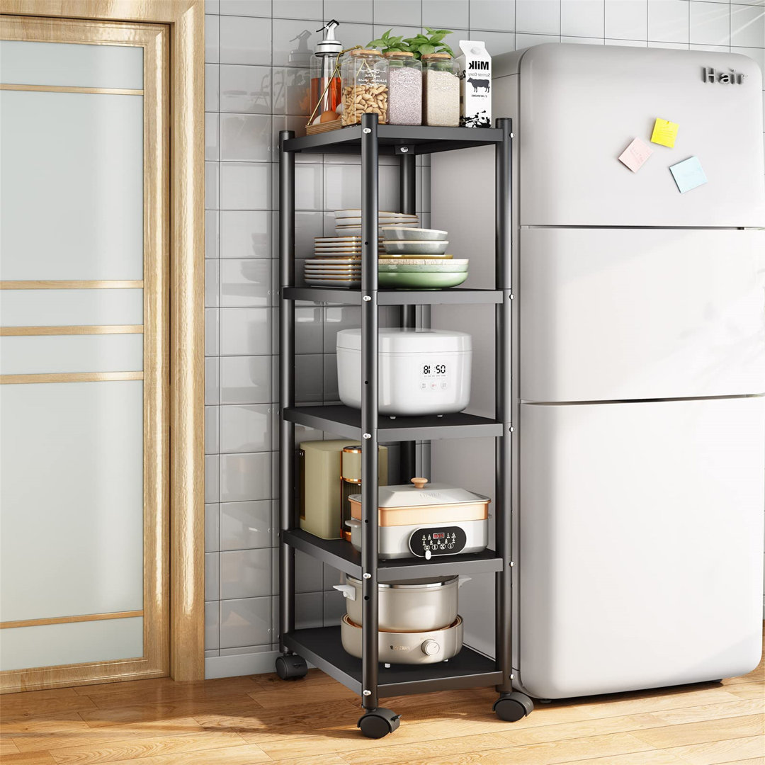 42.5cm W Metal Shelving Unit with Wheels