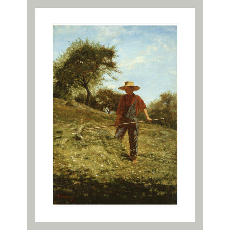 Haymaker par Winslow Homer - Impression sur toile encadrée, H 29,5 po x l 22,46 po