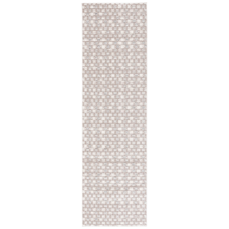 Tapis à motif géométrique Latonyia Performance, Tapis de couloir 2 pi 3 po x 8 pi