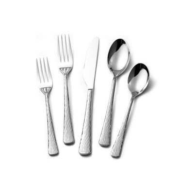 Hammered Silverware Set, 40-Piece Flatware Set for 8, 18/10 Stainless Steel Premium Cutlery -  Orren Ellis, 4E83F9B3BB2D4BCD99338145FCECEC25